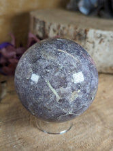Load image into Gallery viewer, Lepidolite with Pink Tourmaline Sphere (Unicorn Stone)