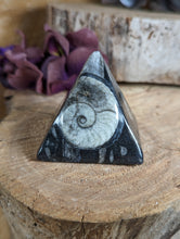 Load image into Gallery viewer, Limestone with Goniatite Pyramid - Small