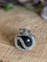 Load image into Gallery viewer, Black Obsidian Dragon Ring
