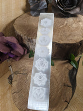 Load image into Gallery viewer, Selenite Charging Plate with Chakra Symbols