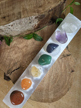 Load image into Gallery viewer, Selenite Charging Plate with Chakra Symbols