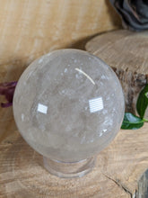 Load image into Gallery viewer, Quartz Sphere with Tourmaline
