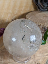 Load image into Gallery viewer, Quartz Sphere with Tourmaline