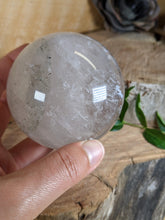 Load image into Gallery viewer, Quartz Sphere with Tourmaline