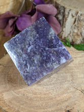 Load image into Gallery viewer, Lepidolite with Pink Tourmaline Standing Cube (Unicorn Stone)