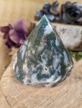 Load image into Gallery viewer, Moss Agate Point, Semi-Polished