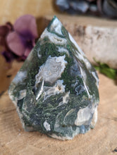 Load image into Gallery viewer, Moss Agate Point, Semi-Polished