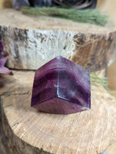 Load image into Gallery viewer, Rainbow Fluorite Standing Cube - Small