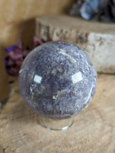 Load image into Gallery viewer, Lepidolite with Pink Tourmaline Sphere (Unicorn Stone)
