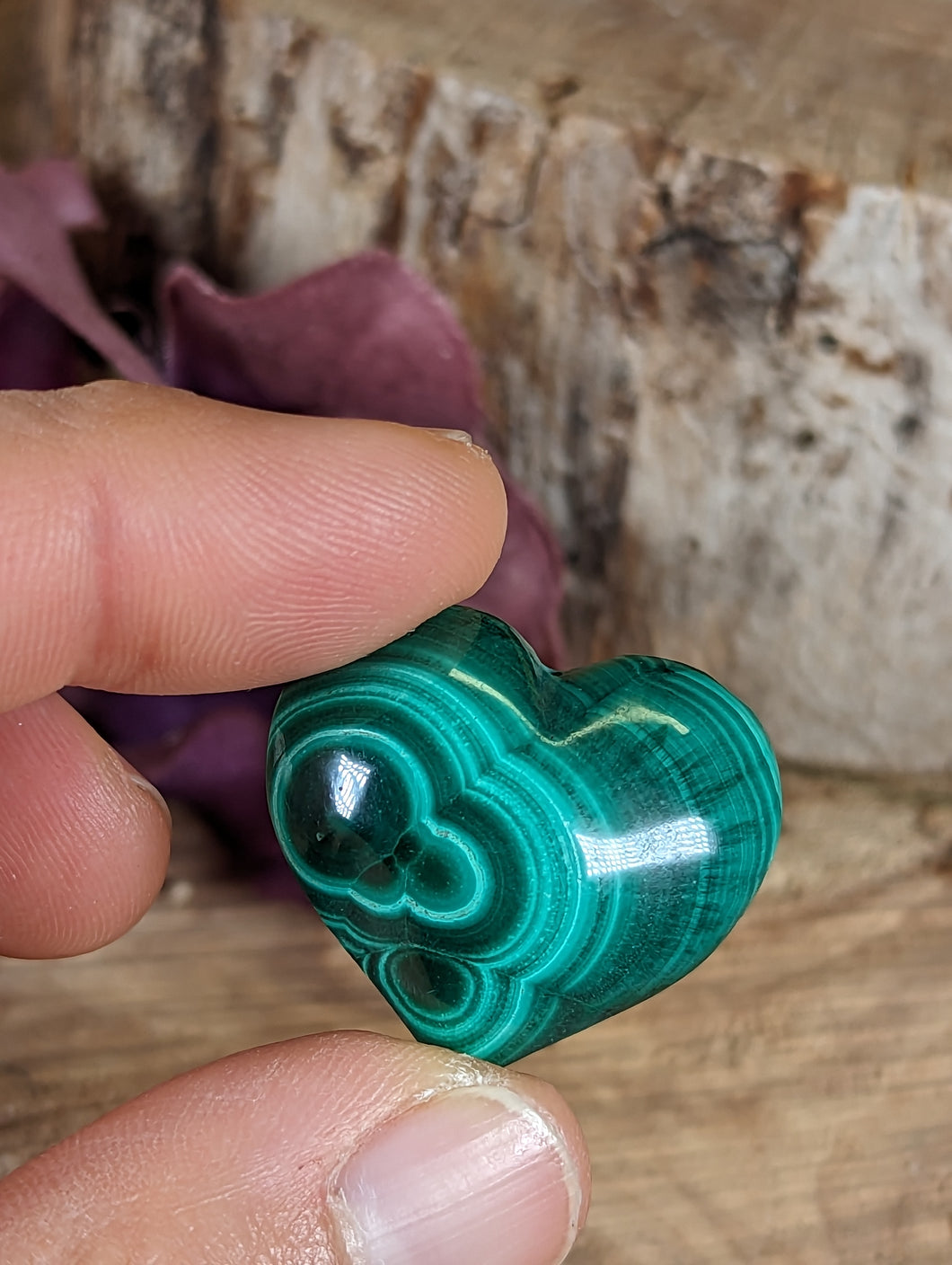 Mini Malachite Hearts